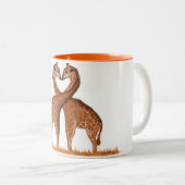 Giraffen-Liebe-Herz-Tassen Zweifarbige Tasse (VorderseiteRechts)
