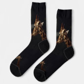 Giraffen Liebe im Mondlicht, Crew Socken (Linkes Detail)