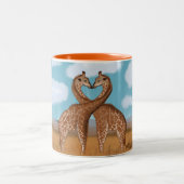 Giraffen-Liebe-Tassen Zweifarbige Tasse (Mittel)