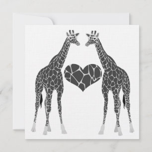 Giraffen-Liebes-Hochzeitsempfangseinladung Einladung