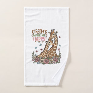 Giraffen machen mich glücklich Vintage-Blumen-Shir Handtuch
