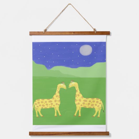 Giraffen Malkunst Wandteppich Mit Holzrahmen (Vorderseite 2)