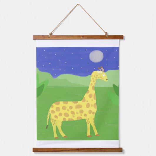 Giraffen Malkunst Wandteppich Mit Holzrahmen (Vorderseite 3)