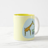 Giraffen-Mama und Baby-Tasse Zweifarbige Tasse (VorderseiteRechts)