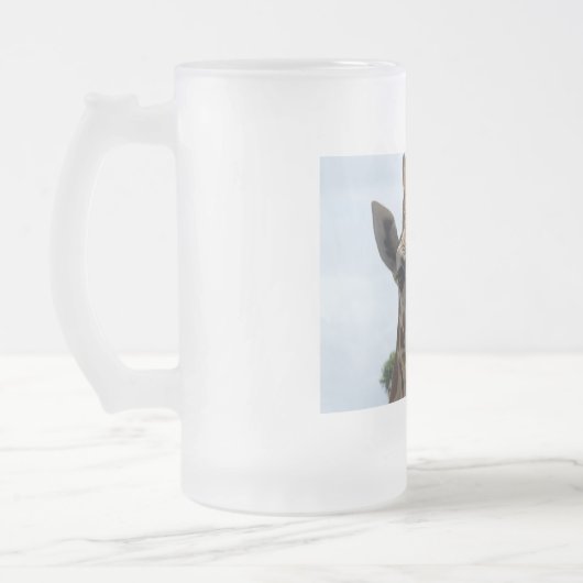 Giraffen-mattierte Glasbier-Tasse Mattglas Bierglas (Links)