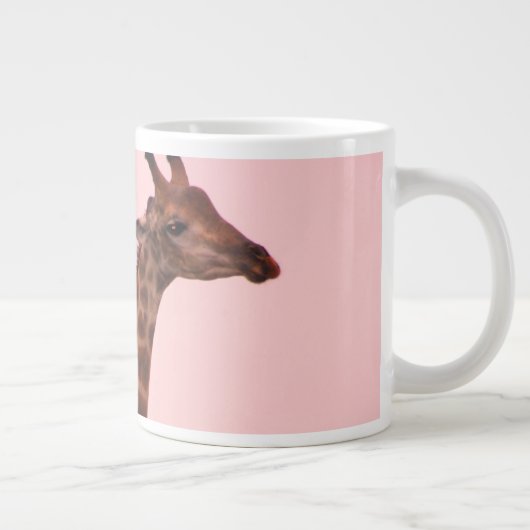 Giraffen mit rosa Himmel Jumbo-Tasse (Rechts)