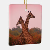 Giraffen mit rosa Himmel Keramikornament (Rechts)