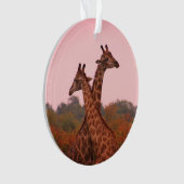 Giraffen mit rosa Himmel Ornament (Vorderseite)