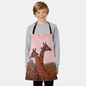 Giraffen mit rosa Himmel Schürze (Getragen)
