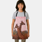 Giraffen mit rosa Himmel Schürze (Insitu)