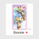 Giraffen mit Sonnenbrille Aufkleber (Blatt)