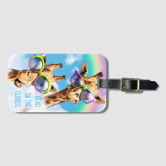 Giraffen mit Sonnenbrille Gepäckanhänger (Vorderseite (Horizontal))