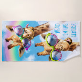 Giraffen mit Sonnenbrille Strandtuch (Vorderseite)