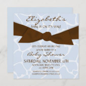 Giraffen-Muster-Babyparty laden mit Brown-Bogen Einladung (Vorne/Hinten)