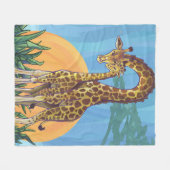 Giraffen-Mutter und Baby Fleecedecke (Vorderseite (Horizontal))