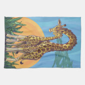 Giraffen-Mutter und Baby Handtuch (Horizontal)