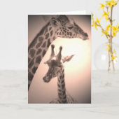 Giraffen, Mutter und Kind Karte (Gelbe Blume)