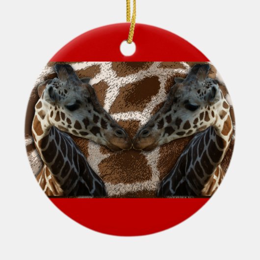 GIRAFFEN-NASE ZUM NASEN-VERZIERUNGS-WEIHNACHTEN KERAMIK ORNAMENT (Vorne)