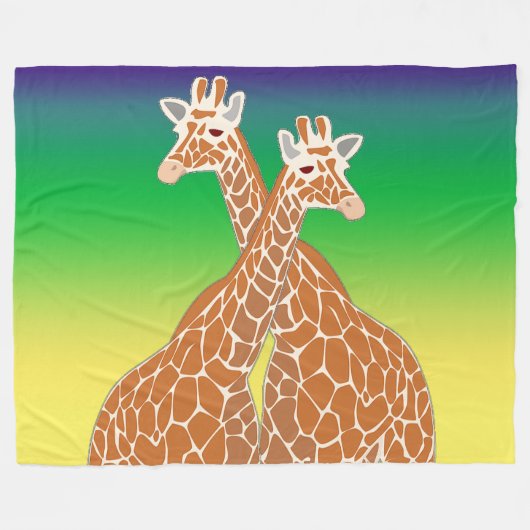 Giraffen-Paar-Fleece-Decke Fleecedecke (Vorderseite (Horizontal))
