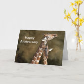 Giraffen-Paare Snuggle personalisierten Jahrestag Karte (Gelbe Blume)