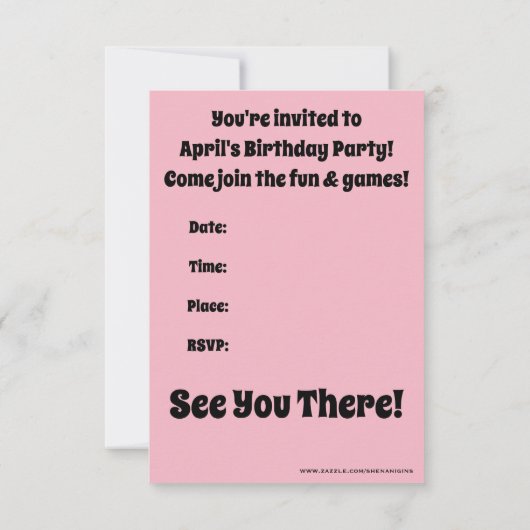 Giraffen-Party Einladung (Rückseite)