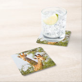 Giraffen Peeking über Vegetation Rechteckiger Pappuntersetzer (Vor Ort)