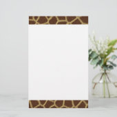 Giraffen-Pelz-Entwurfs-Briefpapier Briefpapier (Stehend Vorderseite)