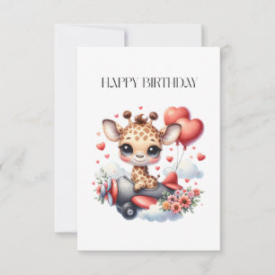 Giraffen-Pilot Geburtstag Dankeskarte