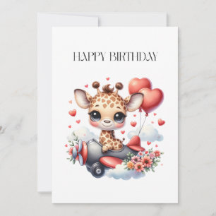 Giraffen-Pilot Geburtstag Einladung