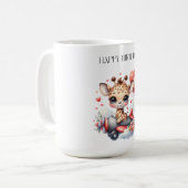 Giraffen-Pilot Geburtstag Kaffeetasse (Vorderseite Links)