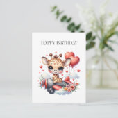Giraffen-Pilot Geburtstag Postkarte (Stehend Vorderseite)
