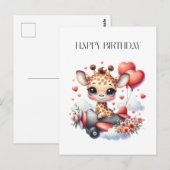 Giraffen-Pilot Geburtstag Postkarte (Vorne/Hinten)