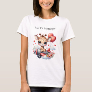 Giraffen-Pilot Geburtstag T-Shirt
