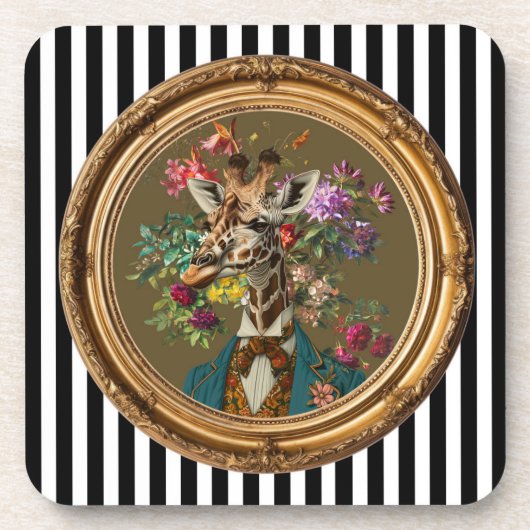Giraffen-Portrait-Wandkunst Getränkeuntersetzer (Vorderseite)