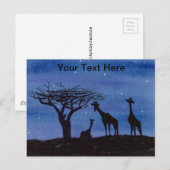 Giraffen Postkarte (Vorne/Hinten)