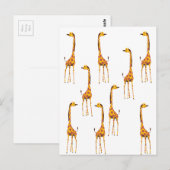 Giraffen Postkarte (Vorne/Hinten)