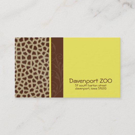 Giraffen Print [gelb] Visitenkarten Visitenkarte (Vorderseite)