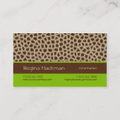 Giraffen Print [grün] Visitenkarten Visitenkarte (Rückseite)