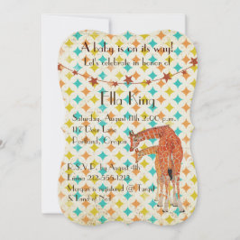 Giraffen Retro Baby Einladung