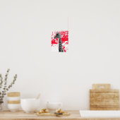 Giraffen, rot Abstrakt Poster (Küche)