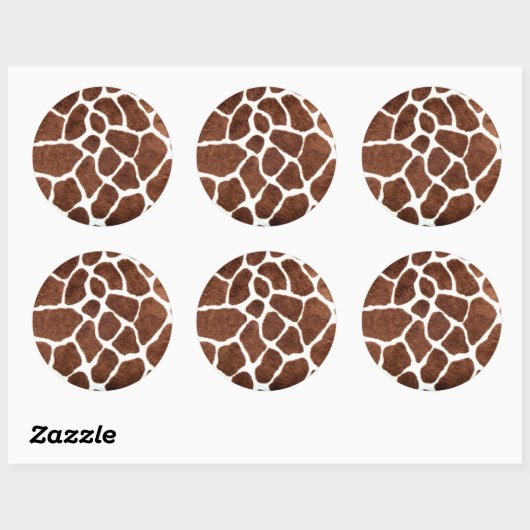 Giraffen Runder Aufkleber (Blatt)
