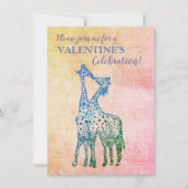 Giraffen Rustikale Valentineinladung Einladung (Vorderseite)