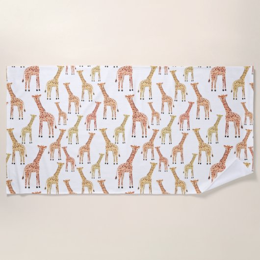 Giraffen-Safari-Druck Strandtuch (Vorderseite)