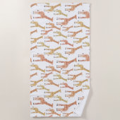 Giraffen-Safari-Druck Strandtuch (Vorderseite)