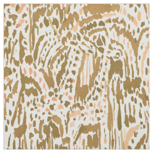 GIRAFFEN-SAFARI goldener Pfirsich Stammes- Stoff