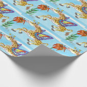 Giraffen-Schmetterling, der auf einer Geschenkpapier (Ecke)
