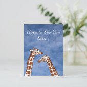 Giraffen sehen dich bald postkarte (Stehend Vorderseite)