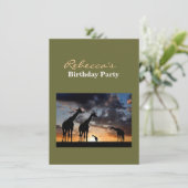 Giraffen-Silhouette des wilden Tieres der Einladung (Stehend Vorderseite)