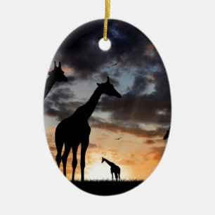 Giraffen-Silhouette des wilden Tieres der Keramik Ornament