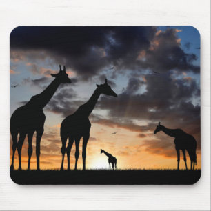 Giraffen-Silhouette des wilden Tieres der Mousepad
